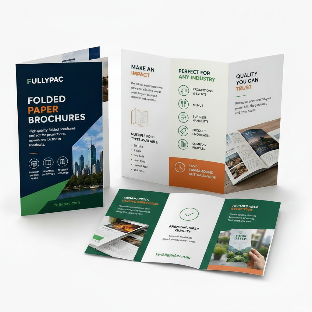 A4 Custom Folded Flyer 128gsm - Half Fold Tri Fold Z Fold
