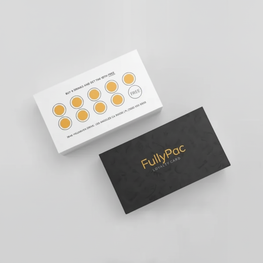 Custom print loyalty card FullyPac 300g coated art paper double-sided 90x54mm