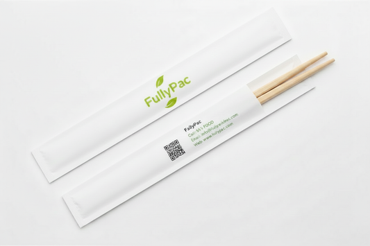 Custom print sticker labels 157g coated art paper laminated with wooden chopsticks