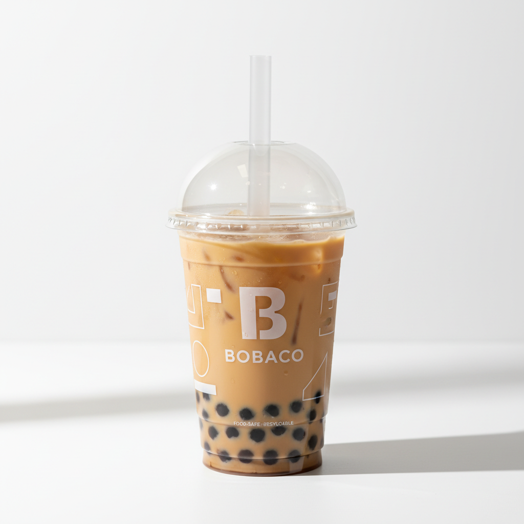 Custom print transparent PP milk tea cup 500ml