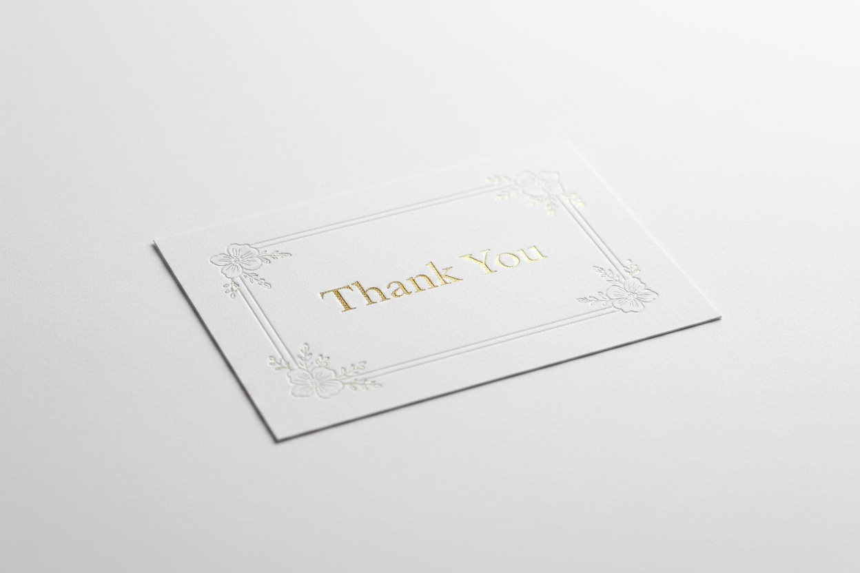 Custom print thank you card 300g coated art paper double-sided 90x54mm